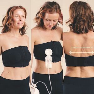 Simple Wishes Adjustable Hands Free Pumping Black nursing breastfeeding bra XS